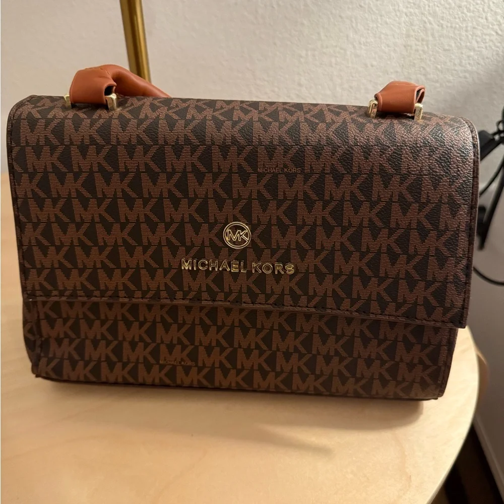 Michael Kors Dark Brown Logo Messenger Bag - Picture 3 of 7